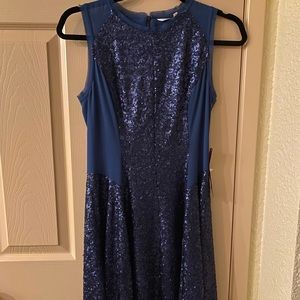 Rachel Roy navy sequin fit and flare dress size 2